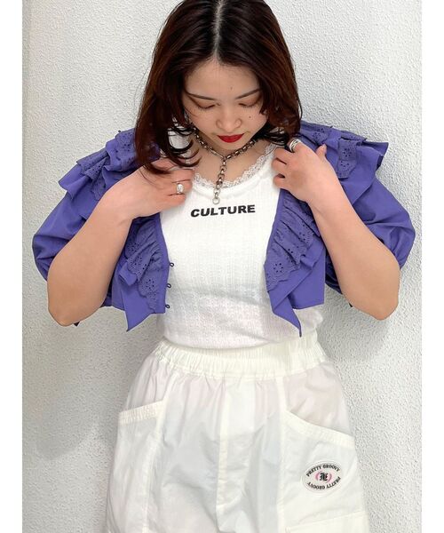 jouetie（ジュエティ）の「ロゴレースタンクブラトップ（タンク