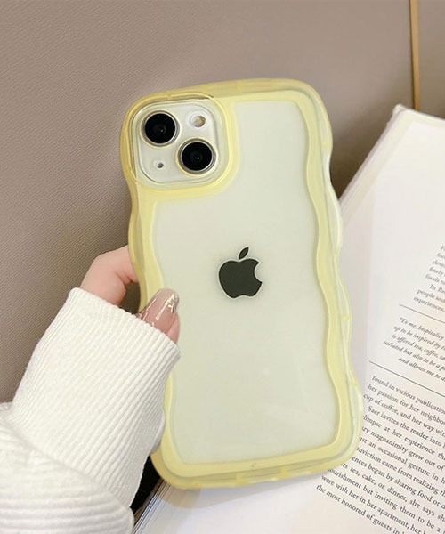 TONE SELECT GOODS（トーンセレクトグッズ）の「【float】ウェーブデザイン クリア iPhoneケース【iPhoneシリーズ/各種機種対応】 (ストラップホールあり)（スマホケース/カバー・レディース・クリア/ブルー/ブラック/ピンク/パープル/イエロー・O/P/Q/R/T/U/V/W/N/I/J/K/E/H/F/D/G/B/A/C/iPhone 15 Pro/iPhone 15 Pro Max/iPhone 15/iPhone 15 Plus/iPhone 16/iPhone 16 Pro）」の4枚目の写真