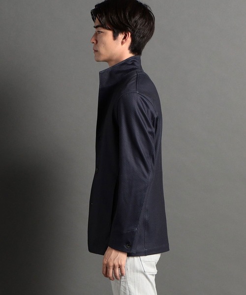 HIDEAWAYS NICOLE（ハイダウェイニコル）の「ポンチバスケットプリントスタンドカラージャケット（カバーオール・メンズ・ネイビー系/ホワイト×ブラック・X-LARGE/MEDIUM/LARGE）」の6枚目の写真