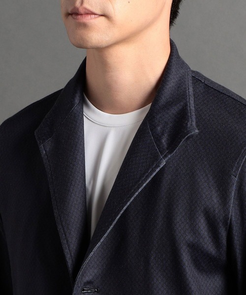 HIDEAWAYS NICOLE（ハイダウェイニコル）の「ポンチバスケットプリントスタンドカラージャケット（カバーオール・メンズ・ネイビー系/ホワイト×ブラック・X-LARGE/MEDIUM/LARGE）」の8枚目の写真