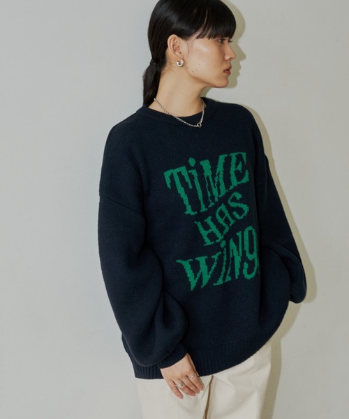 Auntie Rosa Holiday（アンティローザホリデー）の「ロゴジャガードオーバーサイズプルオーバー（ニット/セーター・レディース・グレー/ネイビー・FREE）」の20枚目の写真