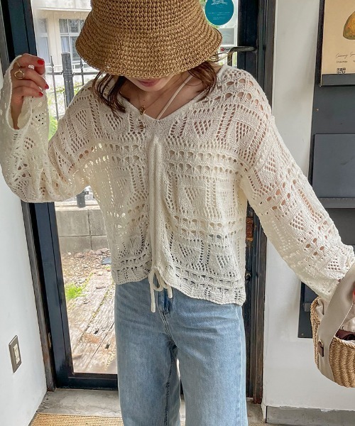ニット/セーター mame - mame  Crochet Knit Sweater mame - mame Crochet Knit Sweaterの通販 by edy99's shop｜マメ