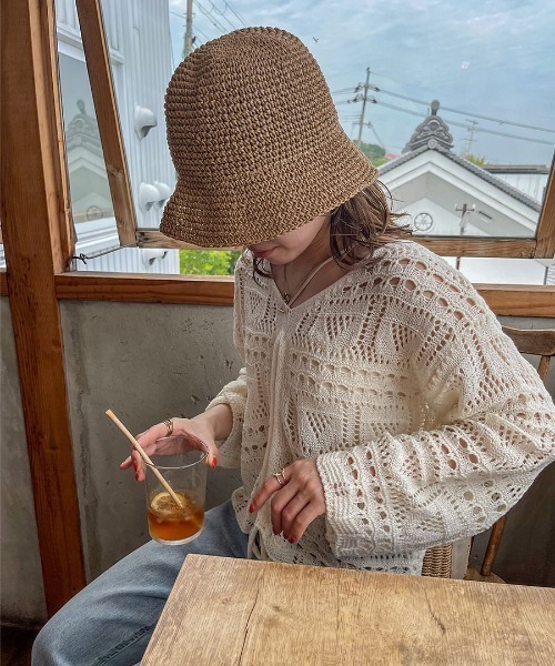 ISOOK(アイスー)の「2way crochet summer knit / クロシェサマーニット(yui select)(ニット/セーター・レディース・アイボリー・FREE)」の5枚目の写真