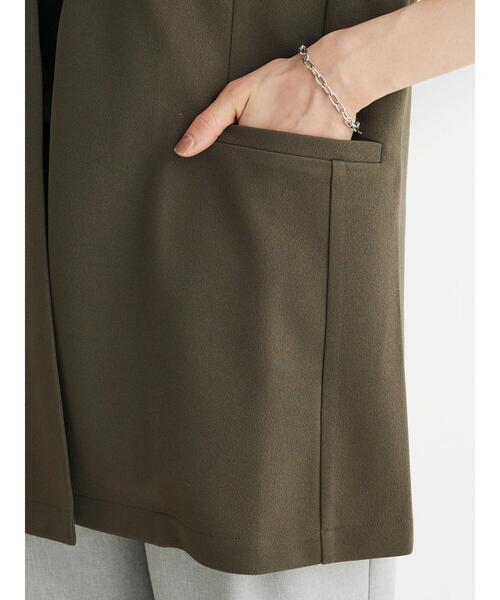 Green　Parks（グリーンパークス）の「着流しカットジョーゼットジレ（ベスト・レディース・ブラック/カーキ・FREE）」の9枚目の写真