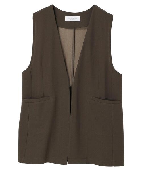 Green　Parks（グリーンパークス）の「着流しカットジョーゼットジレ（ベスト・レディース・ブラック/カーキ・FREE）」の18枚目の写真