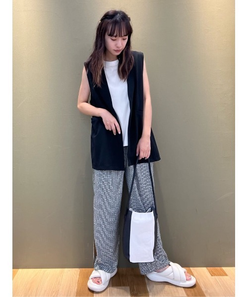 Green　Parks（グリーンパークス）の「着流しカットジョーゼットジレ（ベスト・レディース・ブラック/カーキ・FREE）」の21枚目の写真