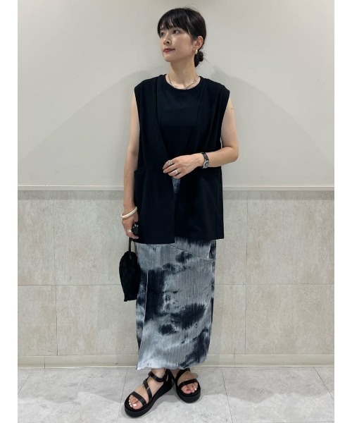 Green　Parks（グリーンパークス）の「着流しカットジョーゼットジレ（ベスト・レディース・ブラック/カーキ・FREE）」の22枚目の写真