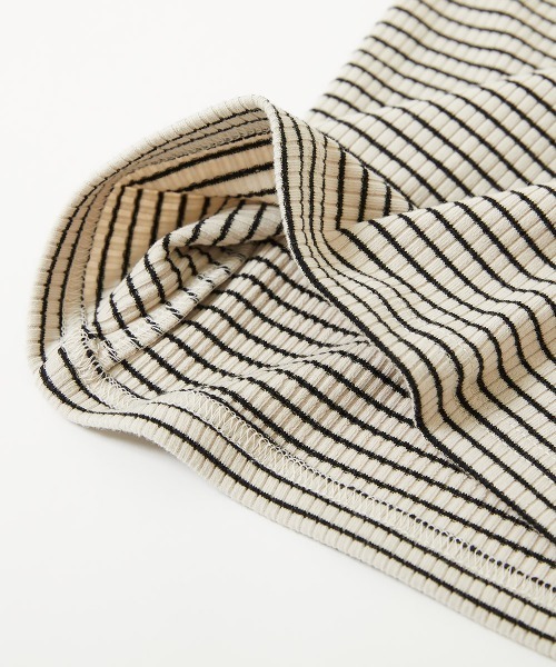 devirock（デビロック）の「細リブ パフスリーブ ボーダー長袖Tシャツ（Tシャツ/カットソー・キッズ・レッド系1/ダークグリーン/ブラック/ピンク系6/ブルー系6・160cm/130cm/120cm/150cm/140cm/100cm/110cm）」の17枚目の写真