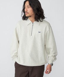 *【SHIPS別注】PENNEYS: FOX ロゴ ワッペン ポロ ジップ スウェット