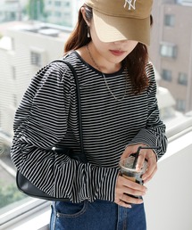 DISCOAT | ボーダーパワショルプルオーバー(Tシャツ/カットソー)