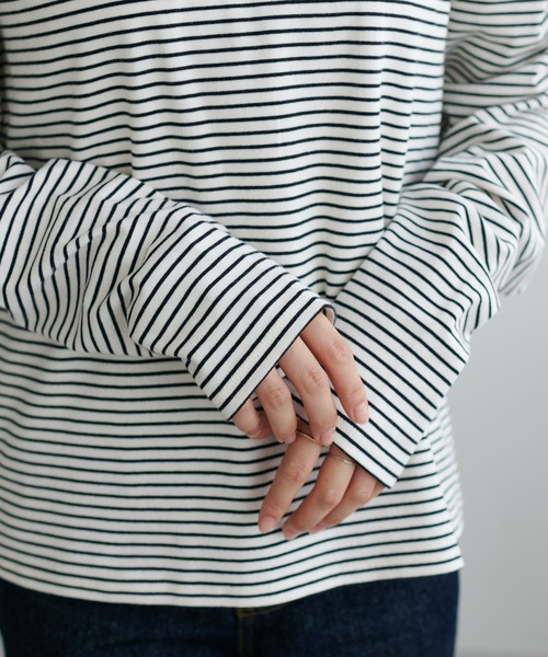 DISCOAT（ディスコート）の「ボーダーパワショルプルオーバー（Tシャツ/カットソー・レディース・ブラック/オフホワイト/バーガンディー・FREE）」の22枚目の写真