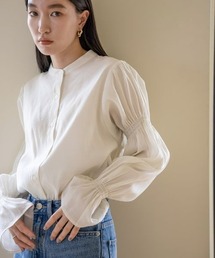 LOWRYS FARM | シャーリングシャツロングスリーブ　966641(シャツ/ブラウス)