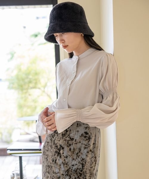 LOWRYS FARM（ローリーズファーム）の「シャーリングシャツロング