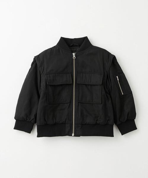 green label relaxing(グリーンレーベルリラクシング)の「2WAY ビッグポケット MA-1 100cm-130cm(MA-1・キッズ・オフホワイト/ブラック・S(120-130cm)/XS(100-110cm))」の22枚目の写真