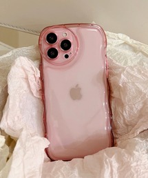 TONE SELECT GOODS(トーンセレクトグッズ)の【urge select】クリアカラー シンプル ウェーブデザイン ストラップホール iPhone/アイフォンケース(スマホケース/カバー)