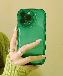 TONE SELECT GOODS(トーンセレクトグッズ)の【urge select】クリアカラー シンプル ウェーブデザイン ストラップホール iPhone/アイフォンケース(スマホケース/カバー)