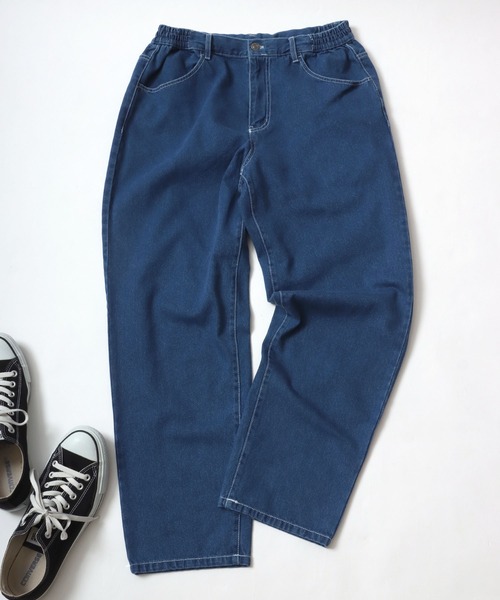 MARUKAWA（マルカワ）の「ワイドシルエット カラー テーパードパンツ デニム/カツラギ（デニムパンツ・メンズ・ブルー/サックスブルー/ブラック/ベージュ/カーキ/チャコール/ネイビー・L/LL/M）」の8枚目の写真