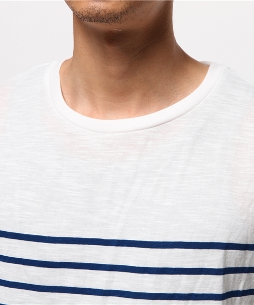 WEGO（ウィゴー）の「WEGO/パネルボーダーTシャツ（Tシャツ/カットソー・メンズ・ネイビー/トリコロール・MEDIUM/LARGE）」の7枚目の写真