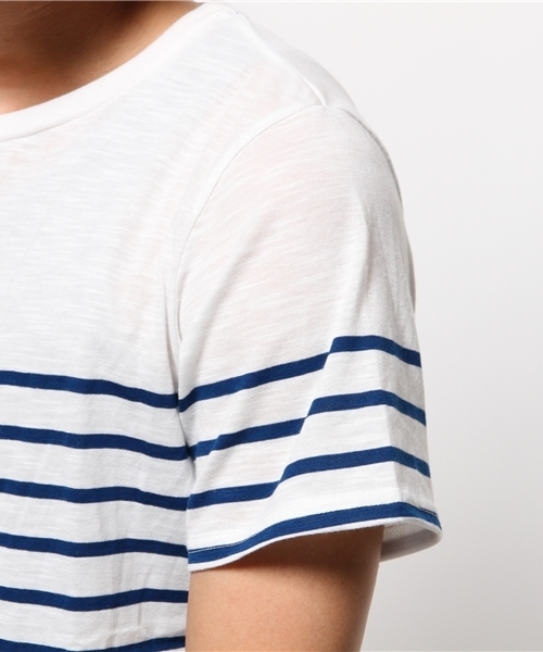 WEGO（ウィゴー）の「WEGO/パネルボーダーTシャツ（Tシャツ/カットソー・メンズ・ネイビー/トリコロール・MEDIUM/LARGE）」の8枚目の写真