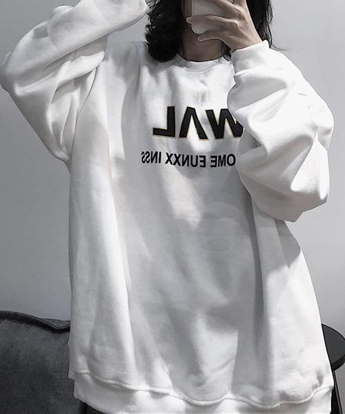 gossip!ロサンゼルス(ゴシップロサンゼルス)の「YUGA ラウンドネック トップス(Tシャツ/カットソー・レディース・ブラック/ホワイト・FREE)」の4枚目の写真