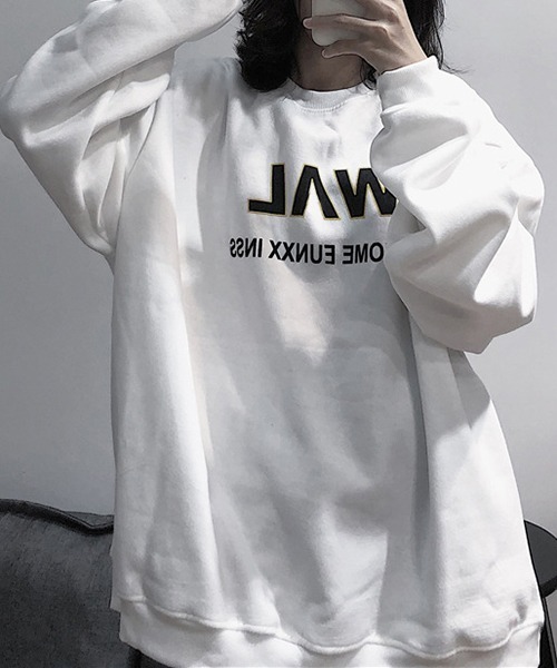 gossip!ロサンゼルス(ゴシップロサンゼルス)の「YUGA ラウンドネック トップス(Tシャツ/カットソー・レディース・ブラック/ホワイト・FREE)」の5枚目の写真