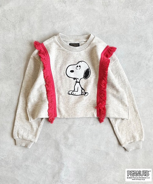 PEANUTS（ピーナッツ）の「【PEANUTS】スヌーピー/フリンジレーナー（90～150cm）（スウェット・キッズ・レッド/ベージュ・120/110/140/90/100/130/150）」の2枚目の写真