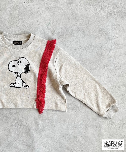 PEANUTS（ピーナッツ）の「【PEANUTS】スヌーピー/フリンジレーナー（90～150cm）（スウェット・キッズ・レッド/ベージュ・120/110/140/90/100/130/150）」の3枚目の写真