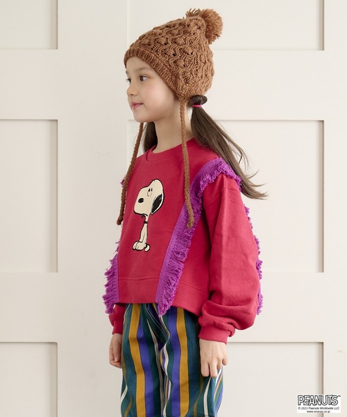 PEANUTS（ピーナッツ）の「【PEANUTS】スヌーピー/フリンジレーナー（90～150cm）（スウェット・キッズ・レッド/ベージュ・120/110/140/90/100/130/150）」の8枚目の写真