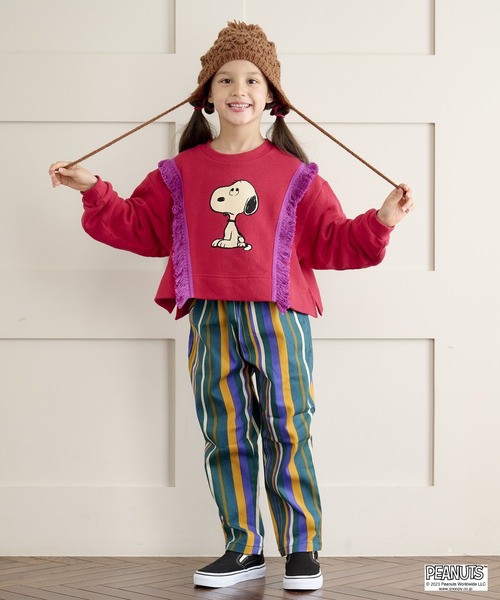 PEANUTS（ピーナッツ）の「【PEANUTS】スヌーピー/フリンジレーナー（90～150cm）（スウェット・キッズ・レッド/ベージュ・120/110/140/90/100/130/150）」の9枚目の写真