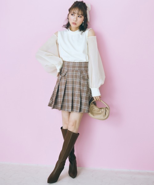 marun(マルン)の「<大きいサイズ> チェックスカショーパン marun(その他パンツ・レディース・ブルーグレー/ブラウン・5L/3L/LL/L/4L)」の10枚目の写真