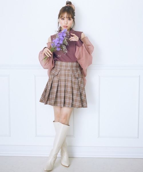 marun(マルン)の「<大きいサイズ> チェックスカショーパン marun(その他パンツ・レディース・ブルーグレー/ブラウン・5L/3L/LL/L/4L)」の12枚目の写真