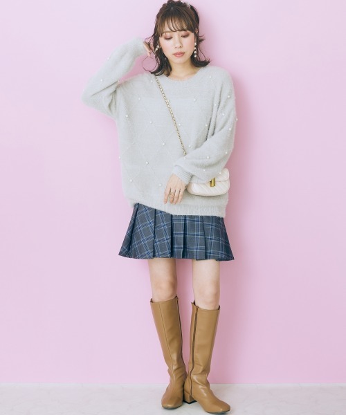 marun(マルン)の「<大きいサイズ> チェックスカショーパン marun(その他パンツ・レディース・ブルーグレー/ブラウン・5L/3L/LL/L/4L)」の9枚目の写真