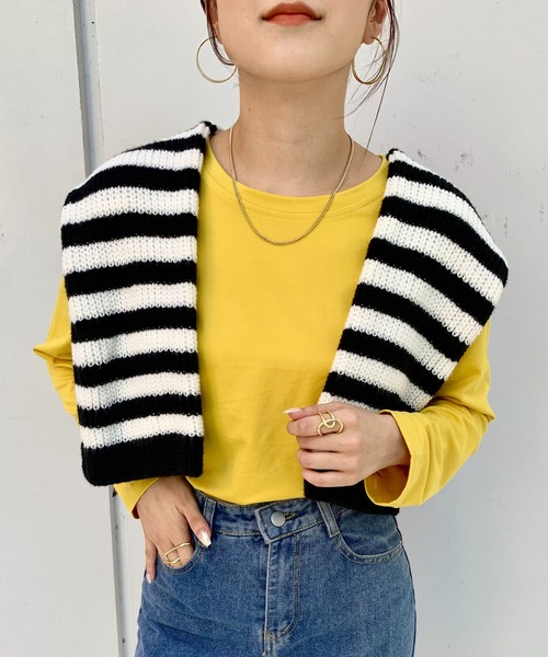 EPICKS（エピックス）の「カラフルベーシックロングTシャツ（Tシャツ/カットソー・レディース・ワイン/ブラック/ブルー/オレンジ/ホワイト/オレンジ系その他/ライトパープル/ブラウン/グリーン/ライム/イエロー/グレー/パープル・L/XL/M）」の10枚目の写真