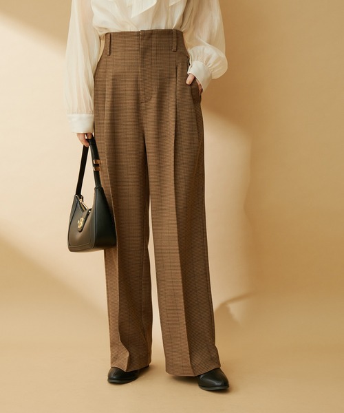 VIS（ビス）の「【セットアップ対応】ウールライクメランジワイドパンツ【アンチピリング・洗える】（スラックス・レディース・ブラック/ライトグリーン/グレー/ブラウン系その他・SS/L/S/M）」の15枚目の写真