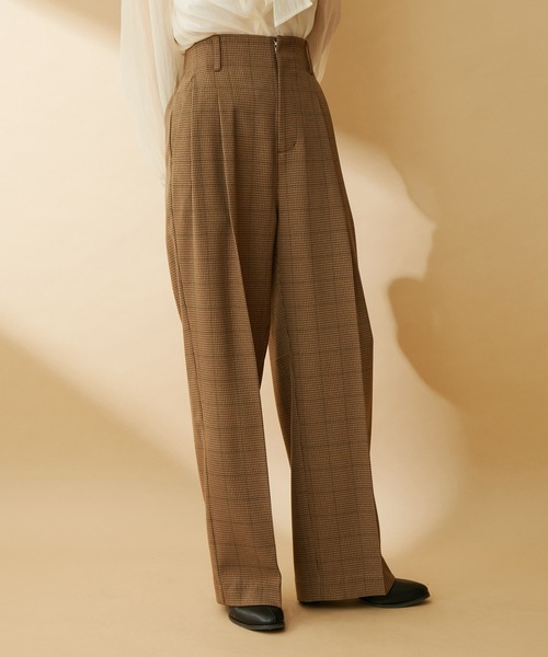 VIS（ビス）の「【セットアップ対応】ウールライクメランジワイドパンツ【アンチピリング・洗える】（スラックス・レディース・ブラック/ライトグリーン/グレー/ブラウン系その他・SS/L/S/M）」の16枚目の写真