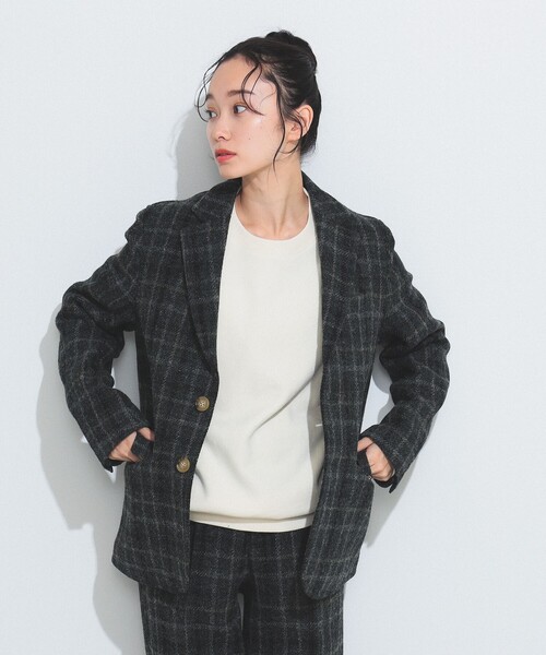 BEAMS BOY(ビームスボーイ)の「BEAMS BOY / ハリスツイード 3ボタン ジャケット 23FW(テーラードジャケット・レディース・ブラウン/チャコールグレー・1/0)」の6枚目の写真