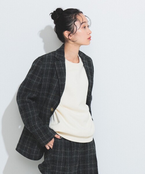 BEAMS BOY(ビームスボーイ)の「BEAMS BOY / ハリスツイード 3ボタン ジャケット 23FW(テーラードジャケット・レディース・ブラウン/チャコールグレー・1/0)」の7枚目の写真