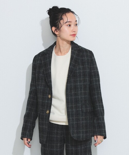 BEAMS BOY(ビームスボーイ)の「BEAMS BOY / ハリスツイード 3ボタン ジャケット 23FW(テーラードジャケット・レディース・ブラウン/チャコールグレー・1/0)」の8枚目の写真