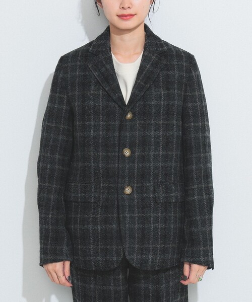 BEAMS BOY(ビームスボーイ)の「BEAMS BOY / ハリスツイード 3ボタン ジャケット 23FW(テーラードジャケット・レディース・ブラウン/チャコールグレー・1/0)」の9枚目の写真