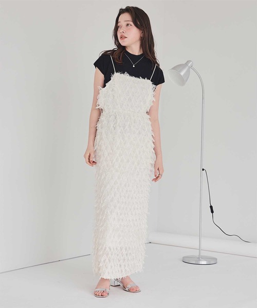 セール】フリンジジャガードキャミソールワンピース（ワンピース