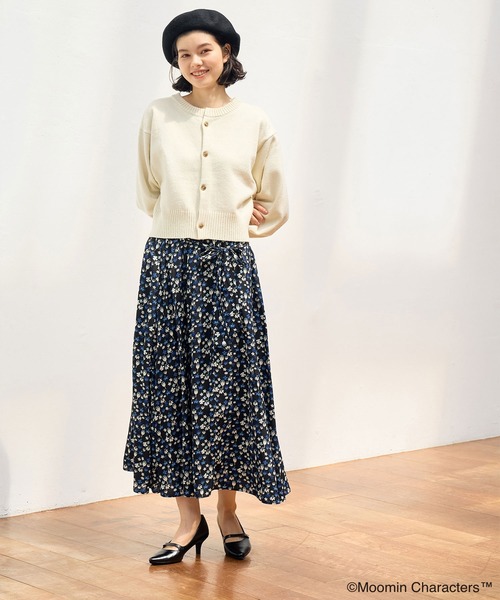 MOOMIN（ムーミン）の「【MOOMIN ×ROPE' PICNIC】小花柄ギャザースカート（スカート・レディース・ブラック系その他/ブルー系その他4/ボルドー・38）」の5枚目の写真