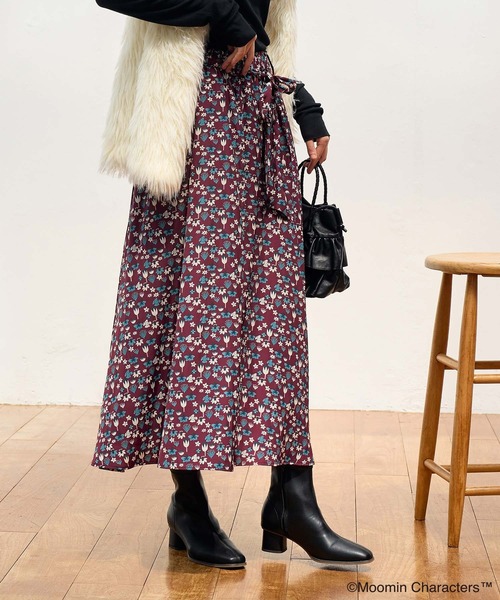 MOOMIN（ムーミン）の「【MOOMIN ×ROPE' PICNIC】小花柄ギャザースカート（スカート・レディース・ブラック系その他/ブルー系その他4/ボルドー・38）」の14枚目の写真