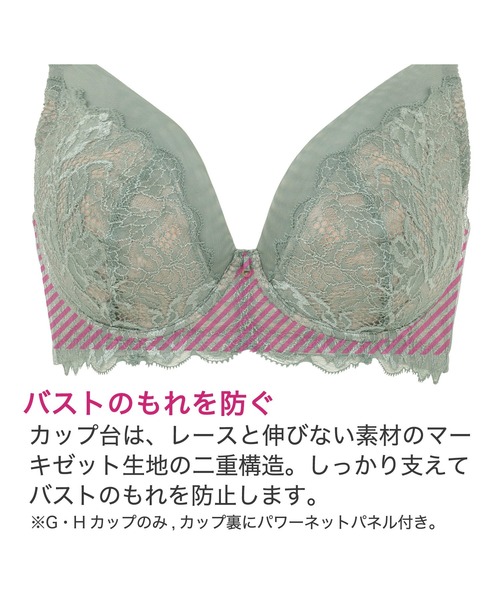 BRADELIS NEWYORK（ブラデリスニューヨーク）の「レーシィミニマイザーブラ23A1 ブラデリス  補正下着（ブラジャー・レディース・コーラル/グリーン/グレイッシュベージュ・H70/G65/F80/E65/F65/G70/H80/E70/E80/F70/H75/E75/G80/G75/H65/F75）」の8枚目の写真