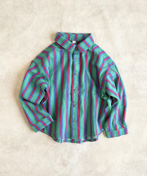 HOGAN RANCH WEAR(ホーガンランチウエア)の「ソウガラネルスナップボタンシャツ(90~130cm)(シャツ/ブラウス・キッズ・マルチ/グリーン/ブラック・120/110/90/130/100)」の2枚目の写真