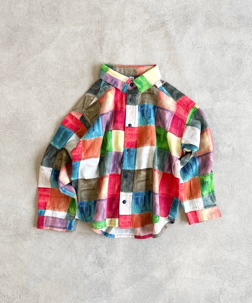 HOGAN RANCH WEAR(ホーガンランチウエア)の「ソウガラネルスナップボタンシャツ(90~130cm)(シャツ/ブラウス・キッズ・マルチ/グリーン/ブラック・120/110/90/130/100)」の3枚目の写真