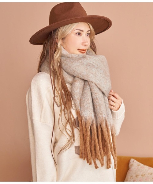 anap mimpi（アナップミンピ）の「起毛フェイクウールメランジマフラー（マフラー・レディース・オレンジ/ミント・FREE）」の3枚目の写真