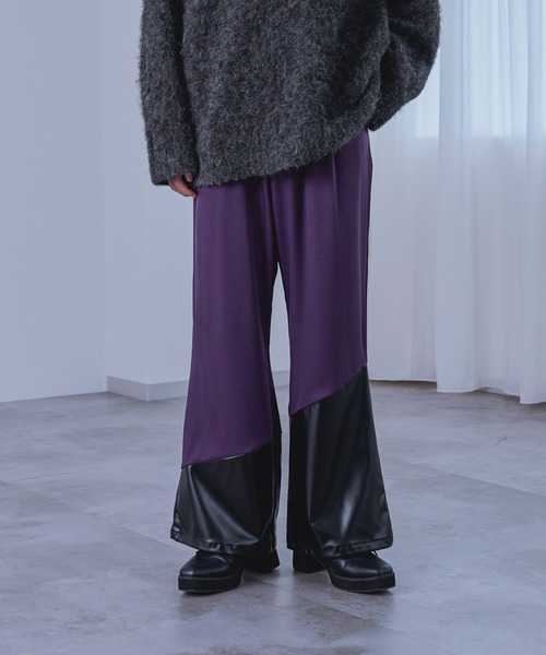 Ellno Loset(エルノロゼット)の「キリカエフレアパンツ(その他パンツ・メンズ・パープル/ブラック・SMALL/MEDIUM/LARGE)」の2枚目の写真
