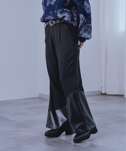 Ellno Loset(エルノロゼット)の「キリカエフレアパンツ(その他パンツ・メンズ・パープル/ブラック・SMALL/MEDIUM/LARGE)」の4枚目の写真