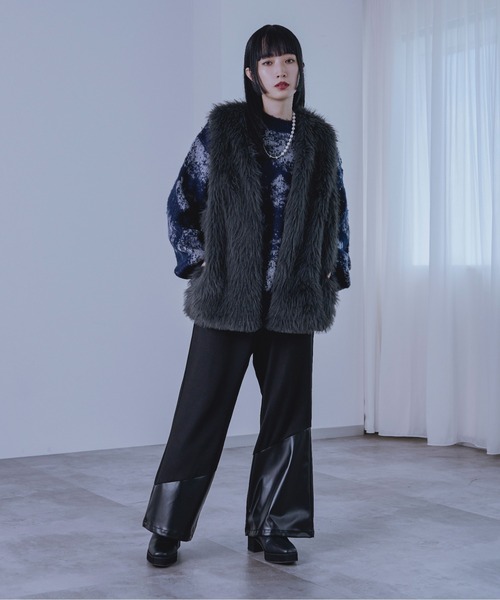 Ellno Loset(エルノロゼット)の「キリカエフレアパンツ(その他パンツ・メンズ・パープル/ブラック・SMALL/MEDIUM/LARGE)」の6枚目の写真