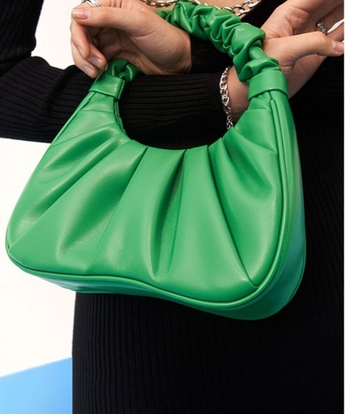 SETUP7（セットアップセブン）の「【SETUP7】ギャザーハンドバック SCCH445（ハンドバッグ・レディース・グリーン/ライトグリーン/アイボリー/ブラック・FREE）」の3枚目の写真